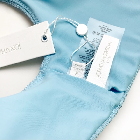 Jonathan Simkhai Blue Astrid Bikini Top Size S NWT - Picture 11 of 12